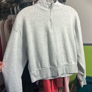 Gray Quarter-Zip Sweatshirt